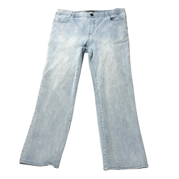 Betabrand Women's Petite Coastal Wash Boyfriend Wide Leg Stretch Jeans - XLP - Picture 2 of 8